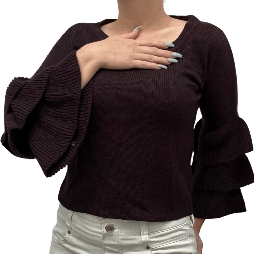 ruffle sleeve sweater
